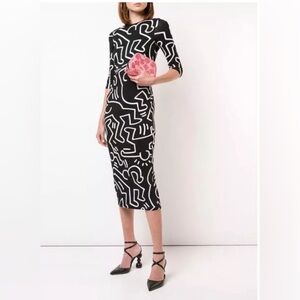 Alice + Olivia Keith Haring midi dress size 6